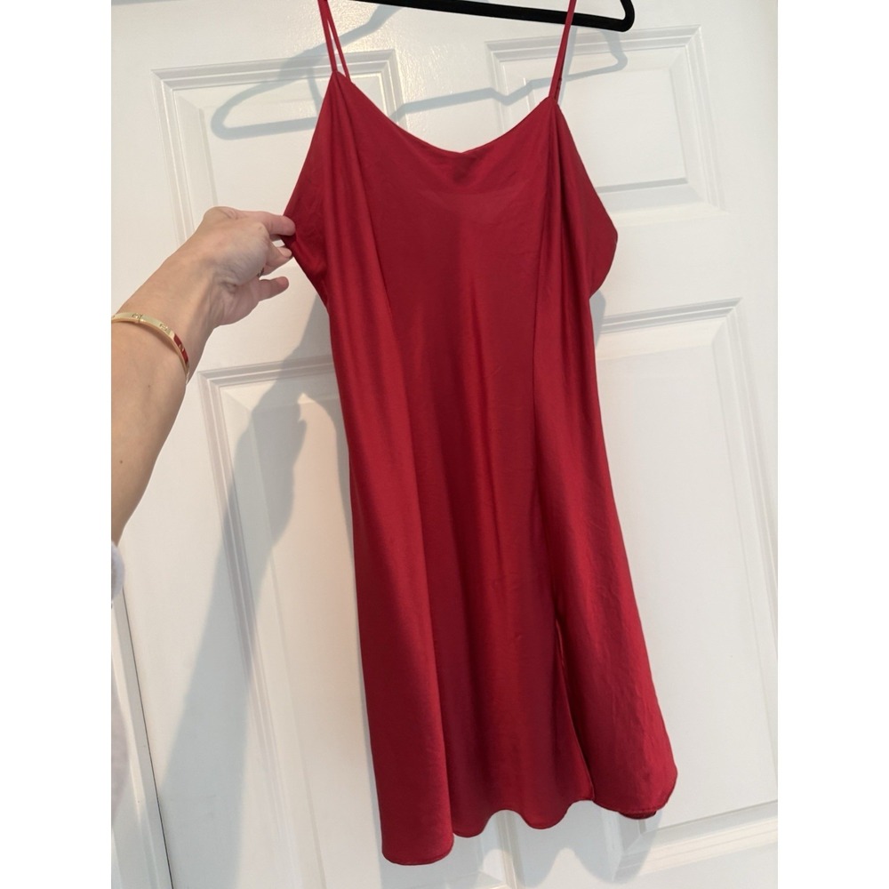 Vintage Y2K Victoria's Secret Washable 100% Silk Slip Gown Chemise Dress Red M